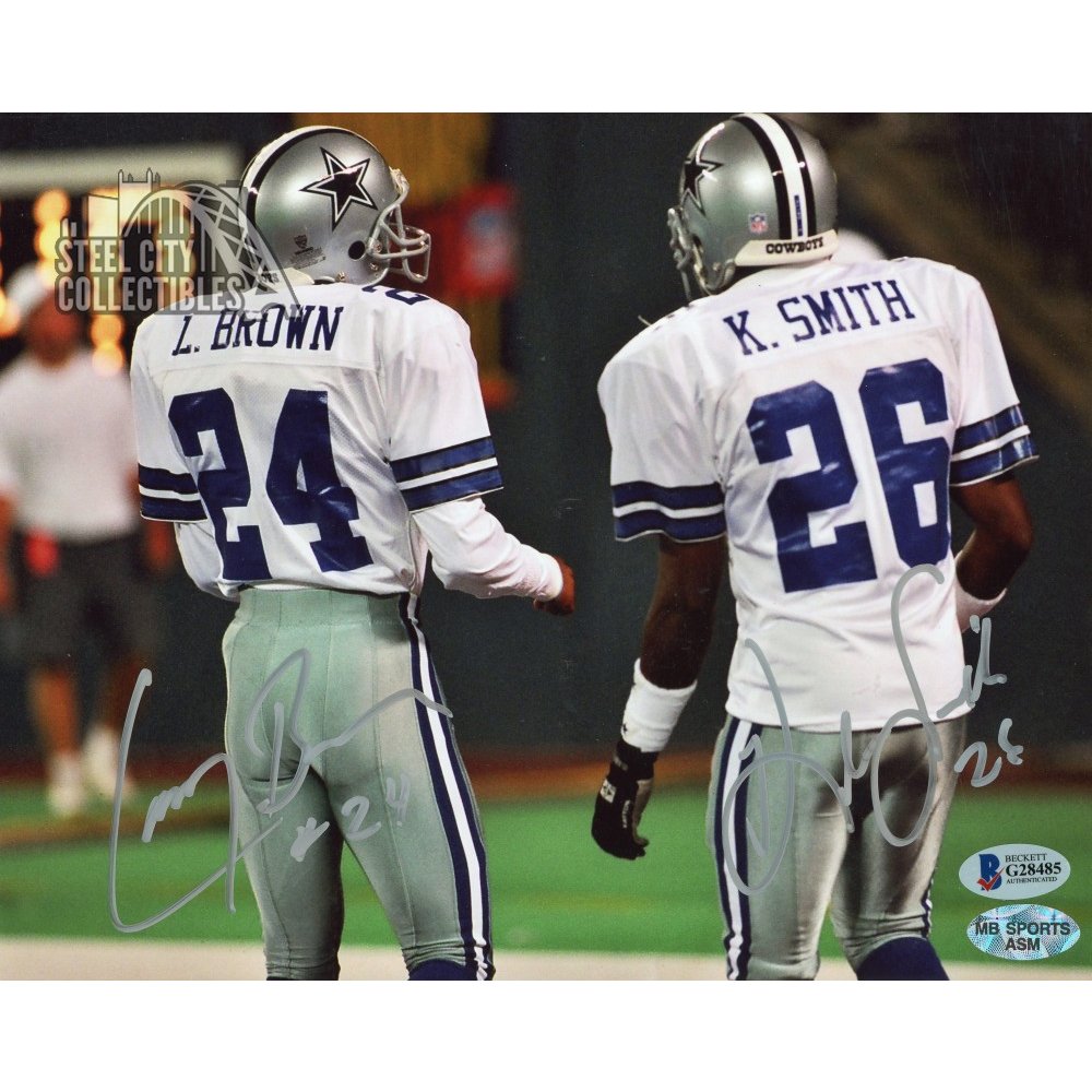 Larry Brown Autographed Dallas Cowboys 8x10 Photo (Black Ink) - BAS COA