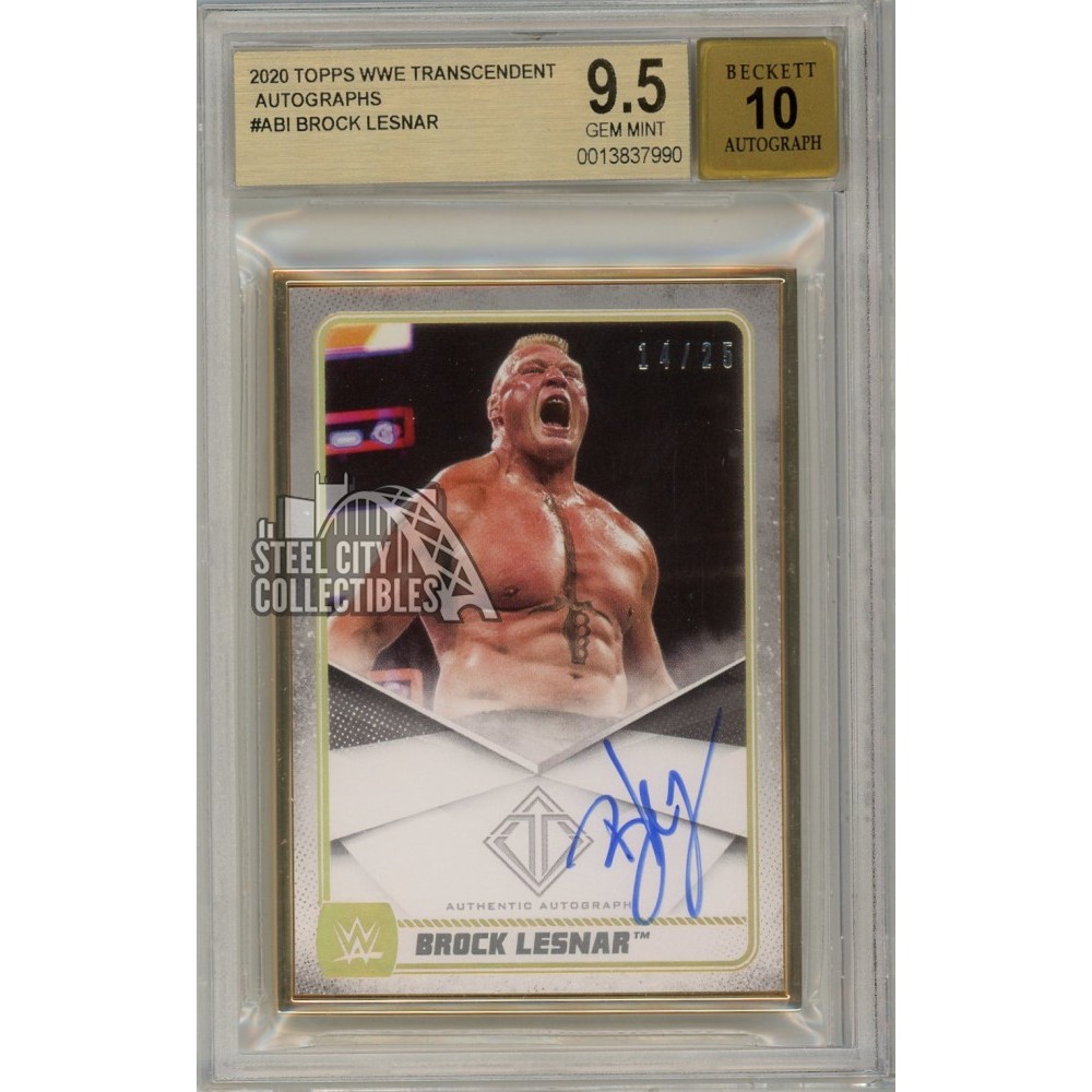 Brock Lesnar 2020 Topps Transcendent WWE Autograph Card 14/25 BGS 9.5 ...