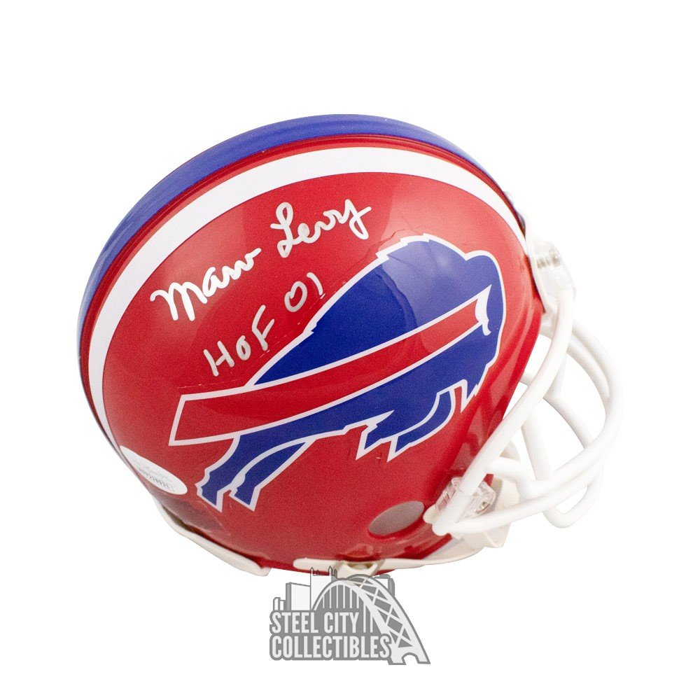 Marv Levy HOF 01 Autographed Buffalo Bills Mini Football Helmet - JSA COA