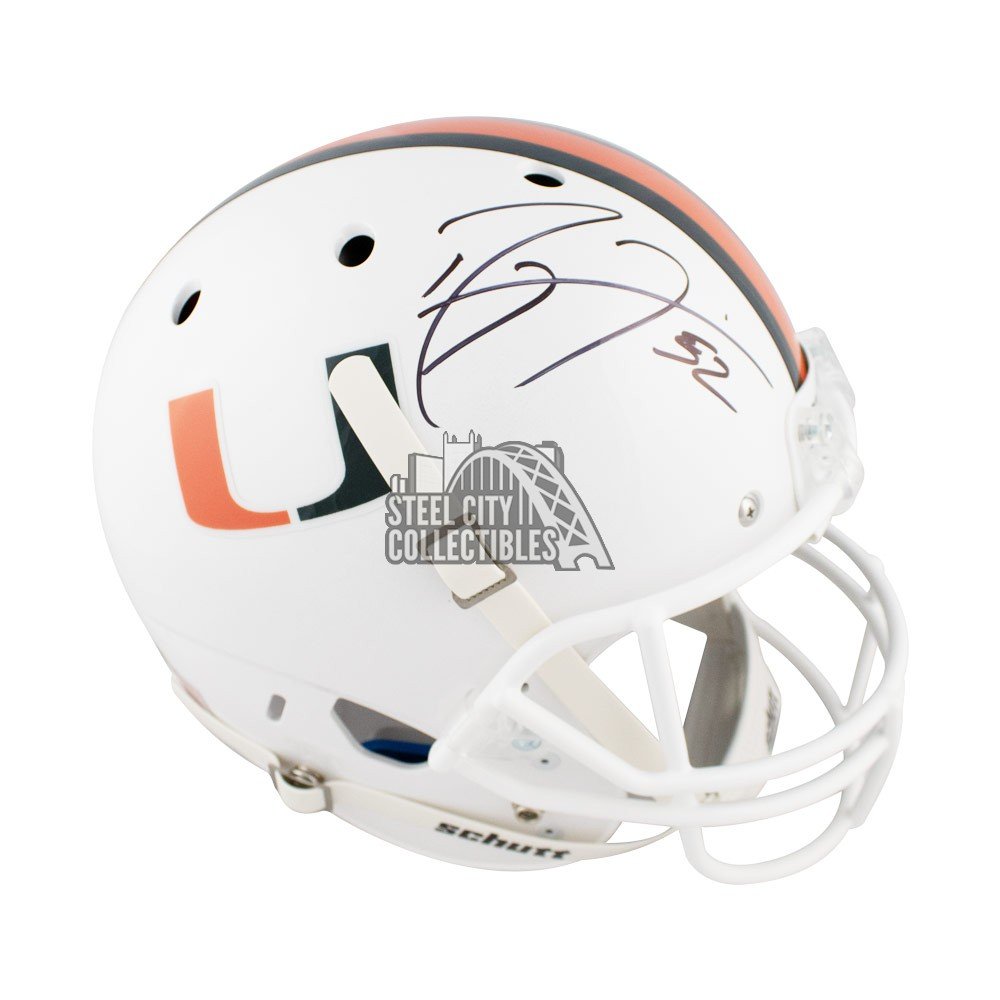 Miami Hurricanes Team-Issued White Helmet from the 2019 NCAA