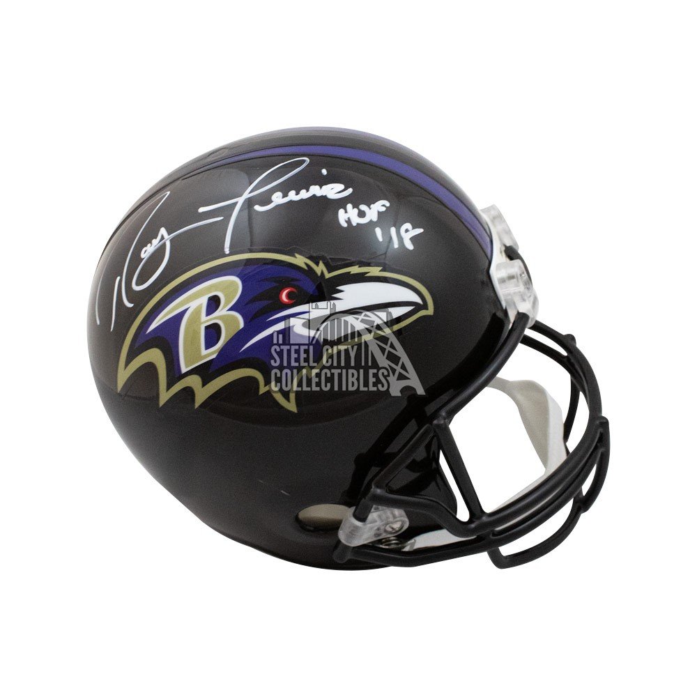 Ray Lewis HOF Autographed Baltimore Ravens Replica Full-Size Football Helmet  - JSA COA