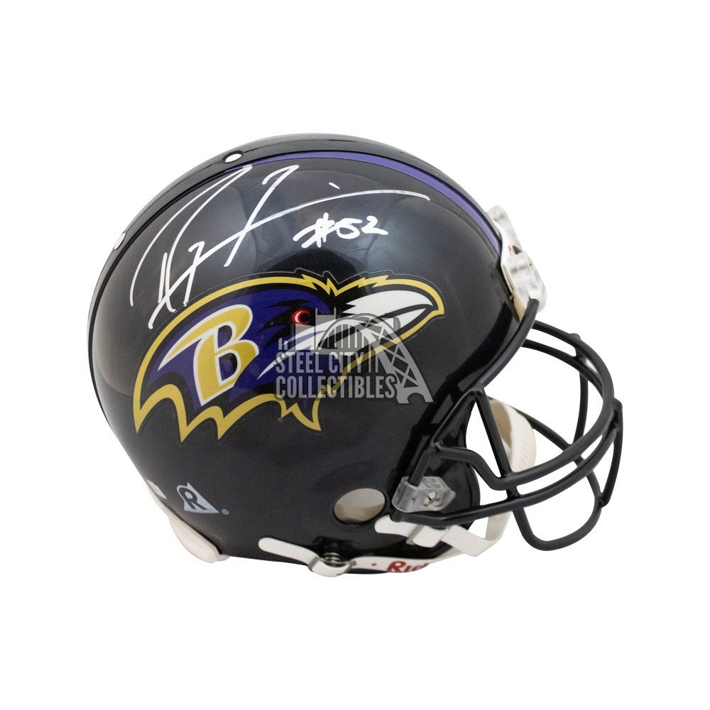 Ray Lewis Autographed Ravens Proline Full-Size Football Helmet JSA 8  Inscription