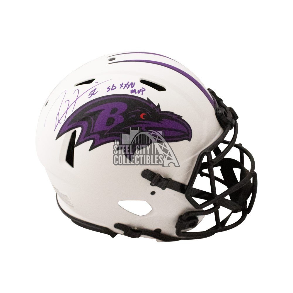 Ray Lewis SB MVP Autographed Ravens Lunar Eclipse Authentic Full-Size  Football Helmet - BAS (Purple Ink)