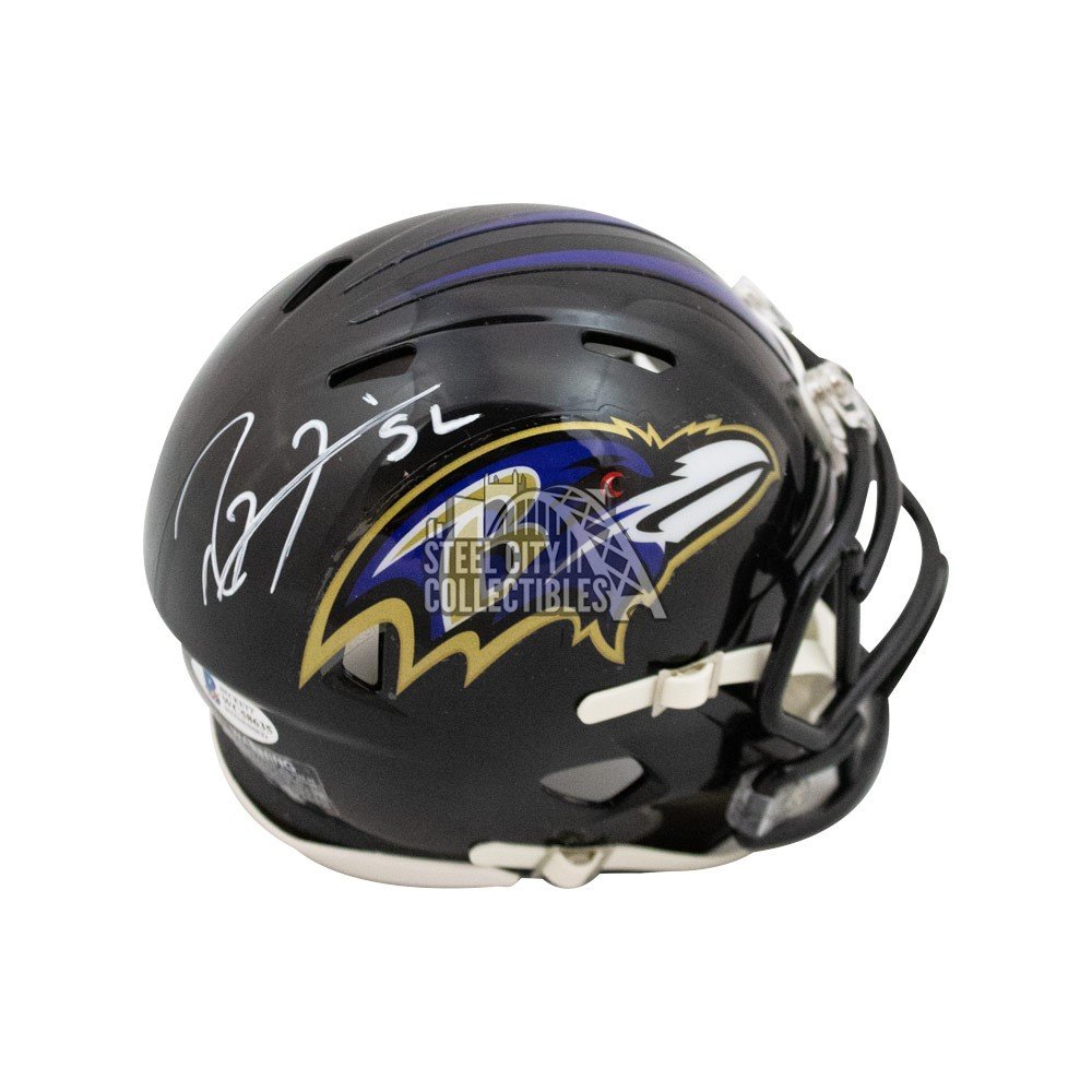 Ravens Ray Lewis Authentic Signed Lunar Speed Mini Helmet w/ Black