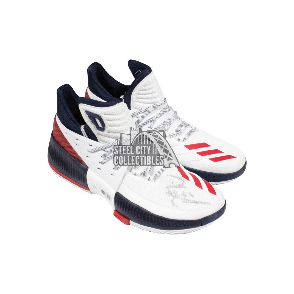 Damian Lillard Autographed adidas Shoes - JSA (Red and White) | Steel City Collectibles