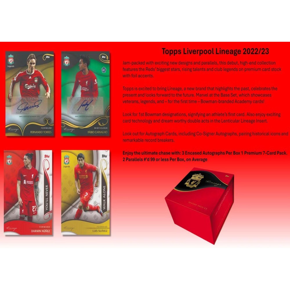 2022-23 Topps Liverpool Lineage Soccer Hobby Box | Steel City Collectibles