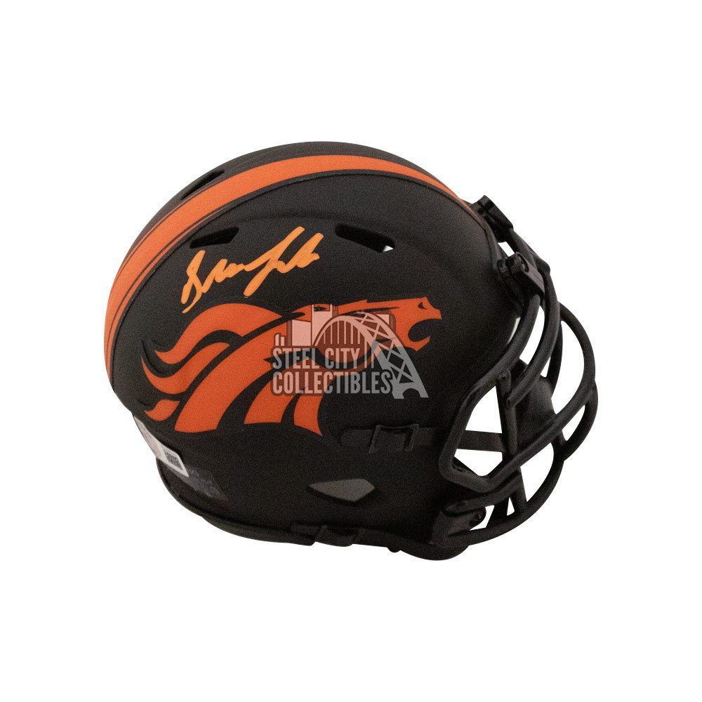 drew lock signed helmet