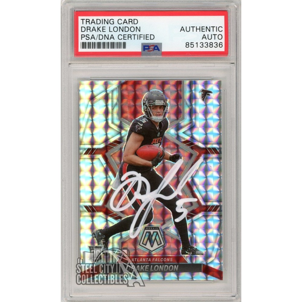 Drake London 2022 Panini Mosaic Mosaic Autograph Rookie Card #312 PSA ...