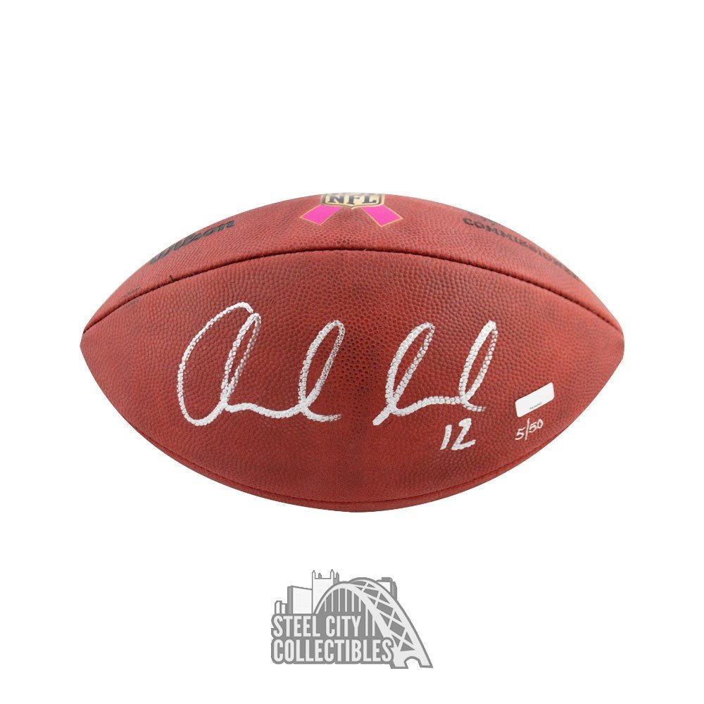 Andrew Luck Autographed 50th Super Bowl Anniversary Breast Cancer Football  Panini