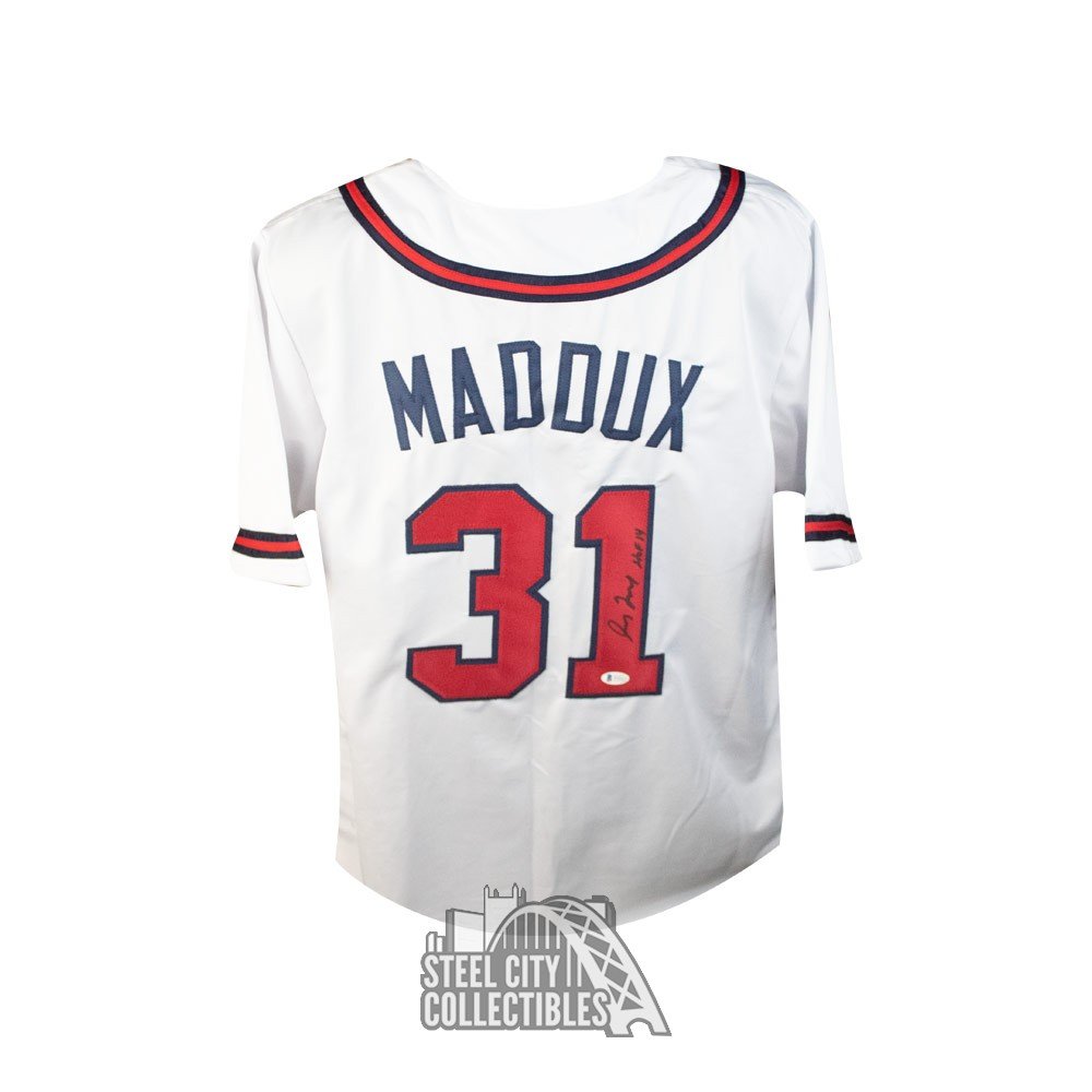 Greg Maddux HOF 14 Autographed Atlanta Custom Baseball Jersey - BAS COA