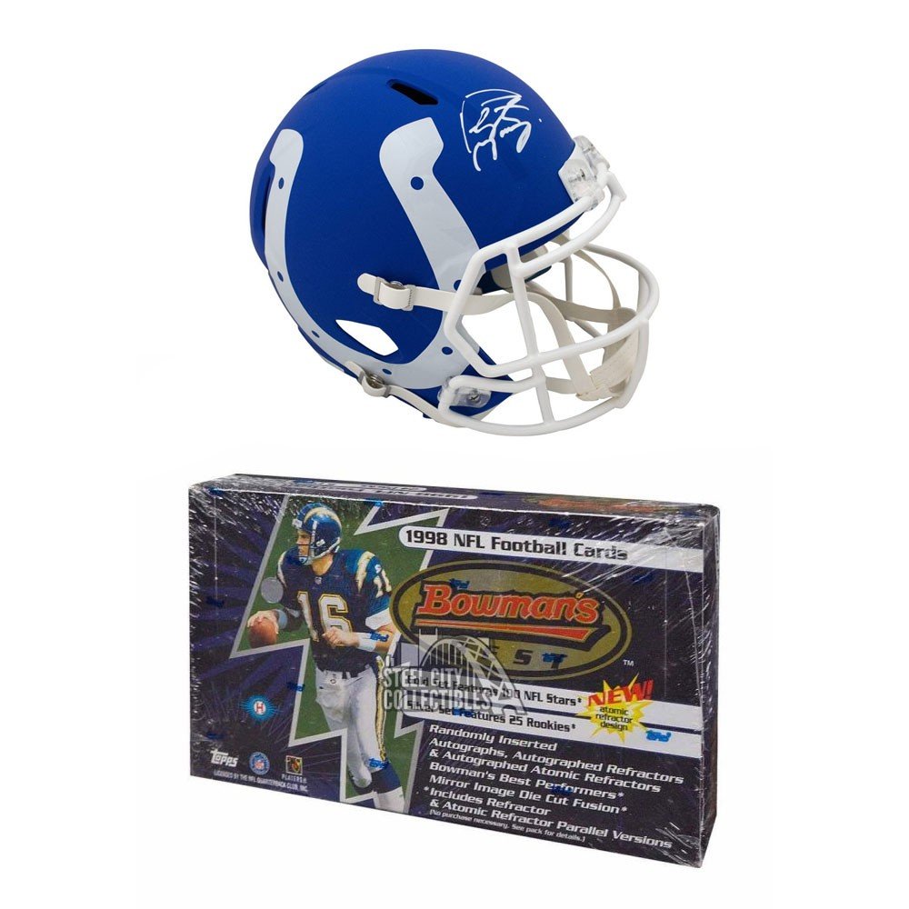 Peyton Manning Autographed Colts AMP Replica Full-Size Helmet - Fanatics