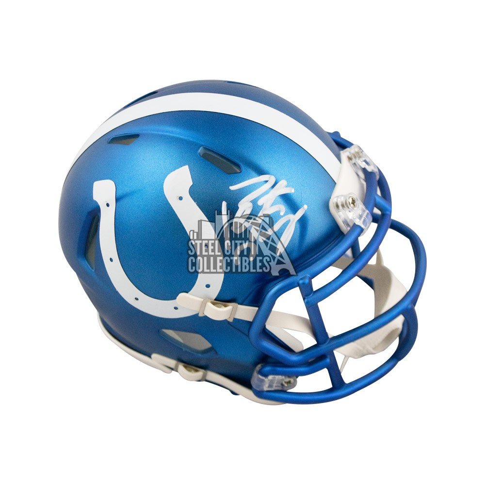 Peyton Manning Autographed Indianapolis Colts Blaze Mini Football Helmet  Fanatics