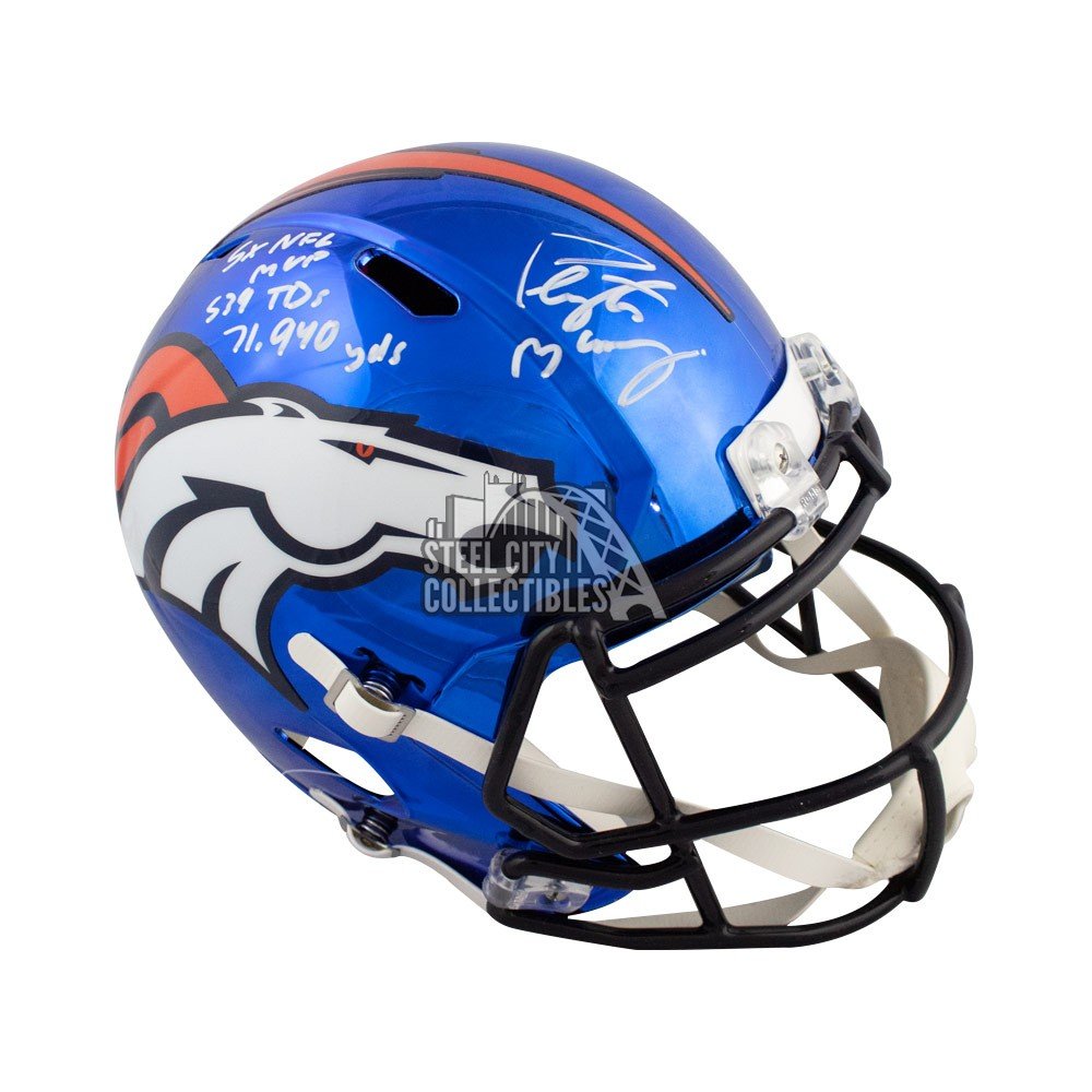 Peyton Manning Autographed Broncos Chrome Replica Full-Size Helmet