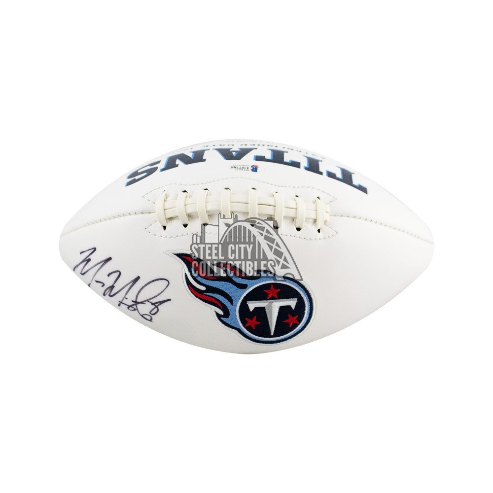Marcus Mariota Autographed Tennessee Titans Logo Football - BAS