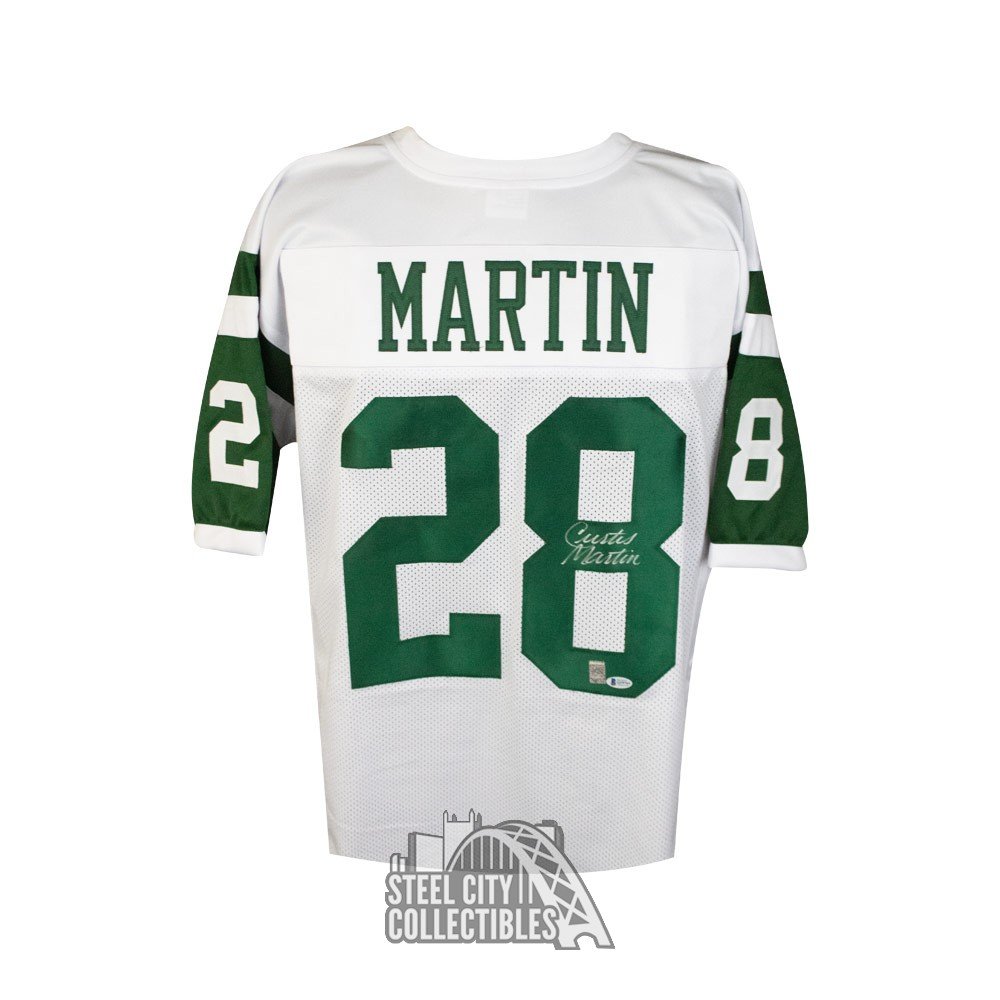 Curtis Martin Autographed New York Custom White Football Jersey - BAS COA