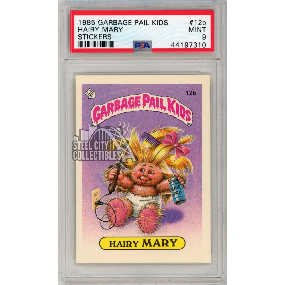 Hairy Mary 1985 Garbage Pail Kids Sticker Card #12b PSA 9 | Steel City ...