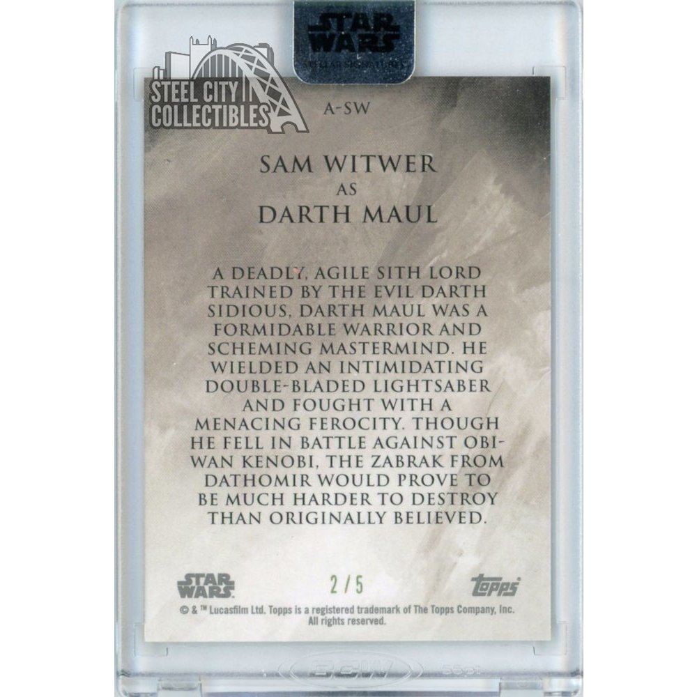 Sam Witwer Darth Maul 2018 Topps Star Wars Stellar Signatures Autograph 2/5  | Steel City Collectibles