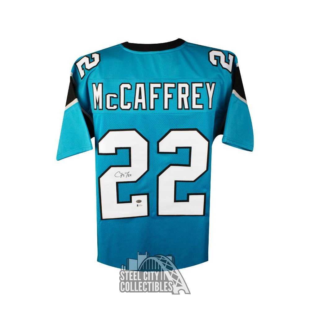 : Panthers Christian McCaffrey Autographed Blue Jersey