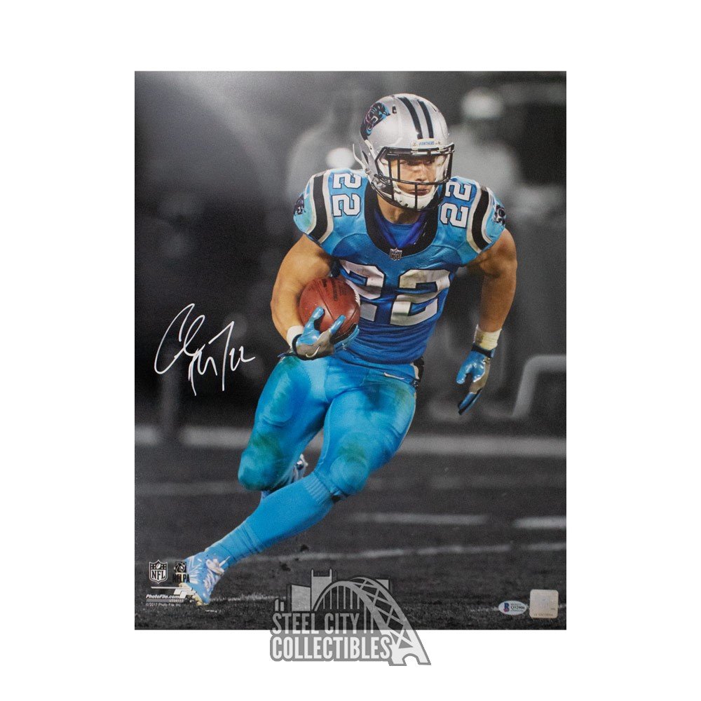 Christian McCaffrey Autographed Carolina Panthers Color Rush Jersey 16x20  Photo - BAS COA