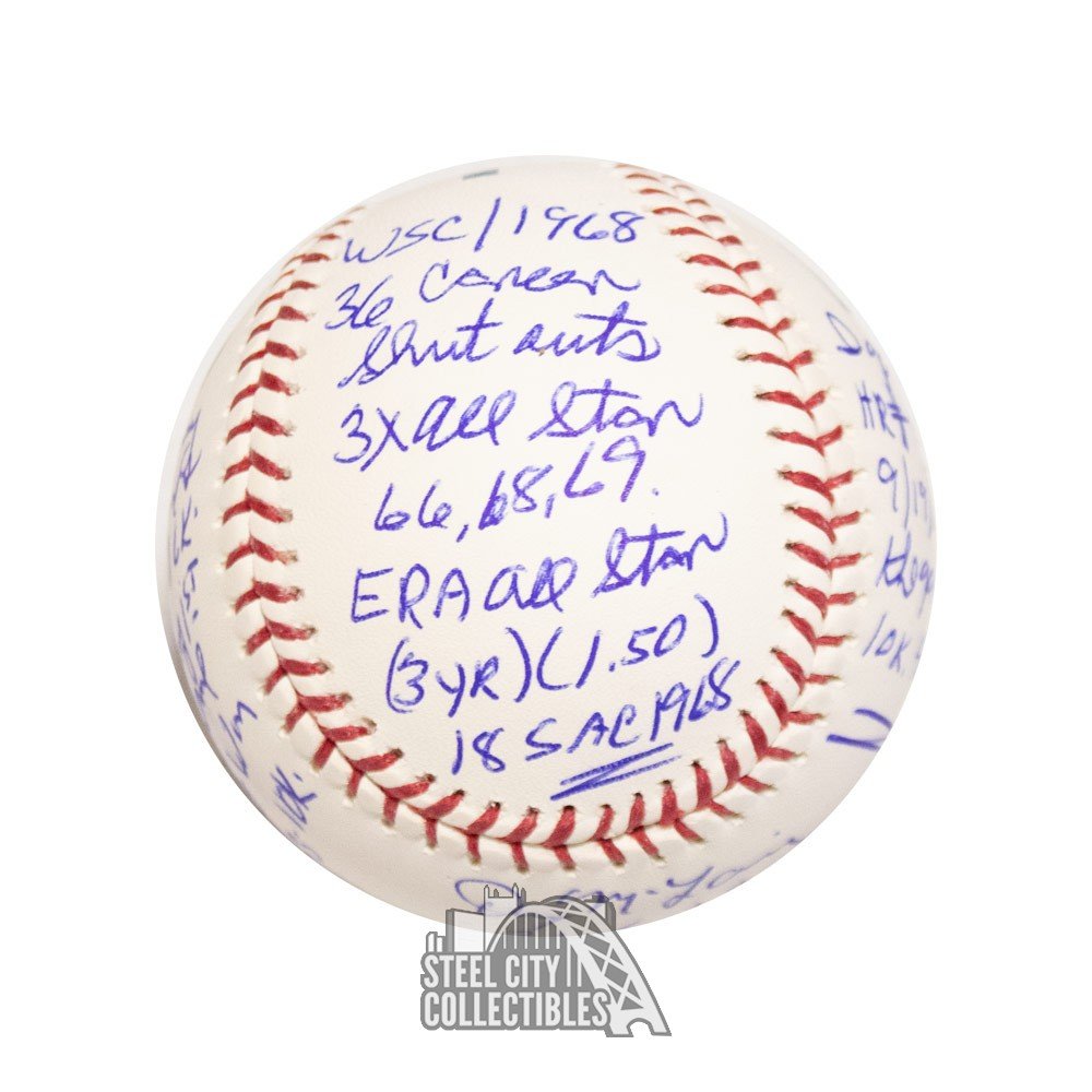 Denny McLain Autographed Official MLB Baseball - PSA/DNA COA 16 Inscriptions