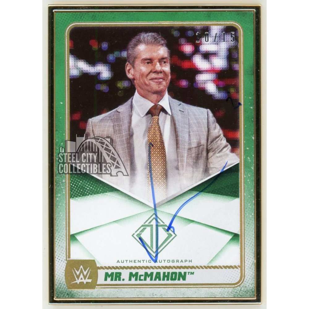 Mr. Vince McMahon 2020 Topps Transcendent WWE Green Autograph Card 10/