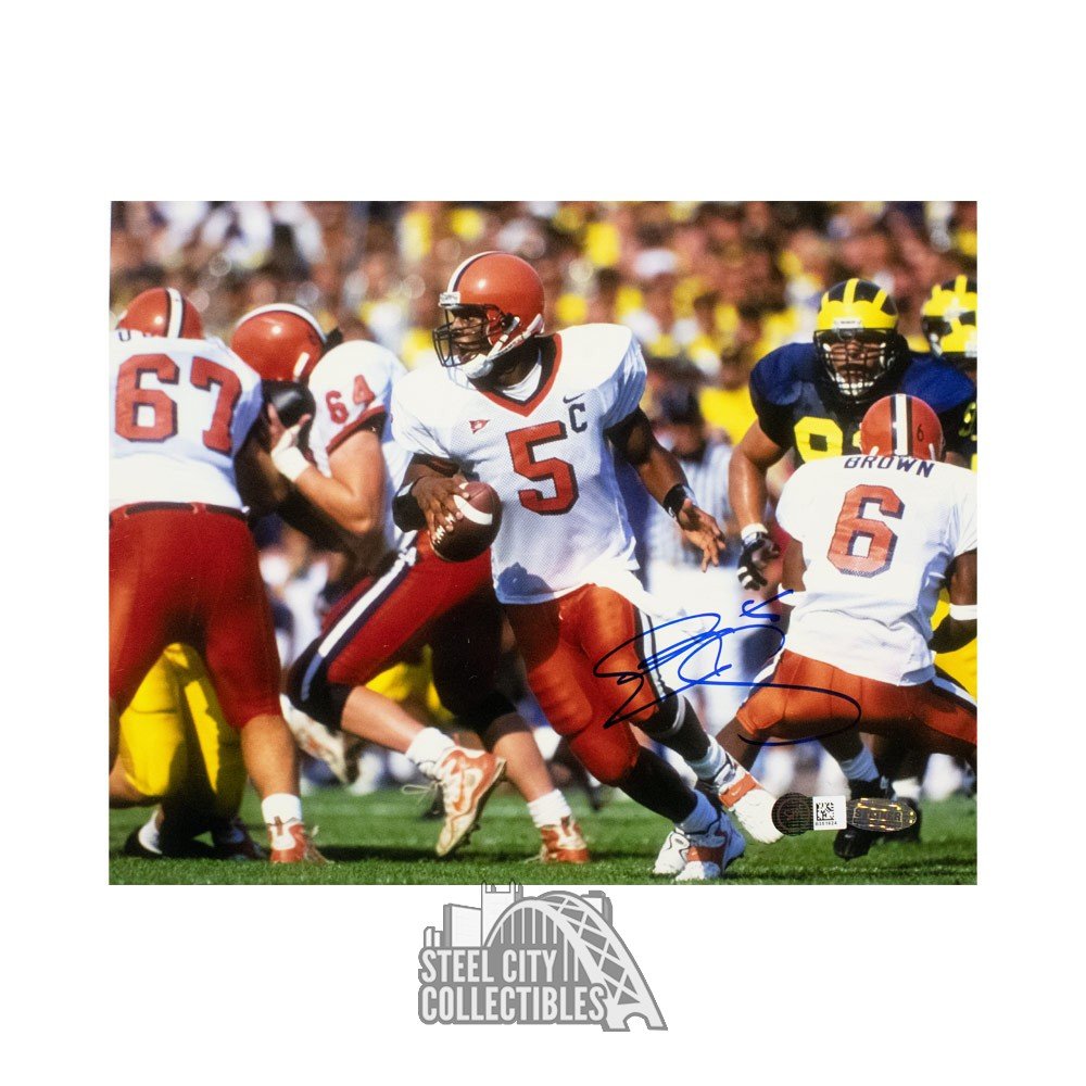 Donovan McNabb Autographed Syracuse Rolling Right 8x10 Photo - Steiner COA