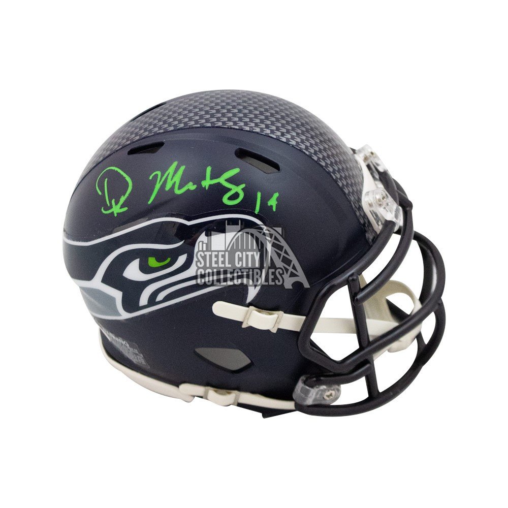 dk metcalf autographed mini helmet