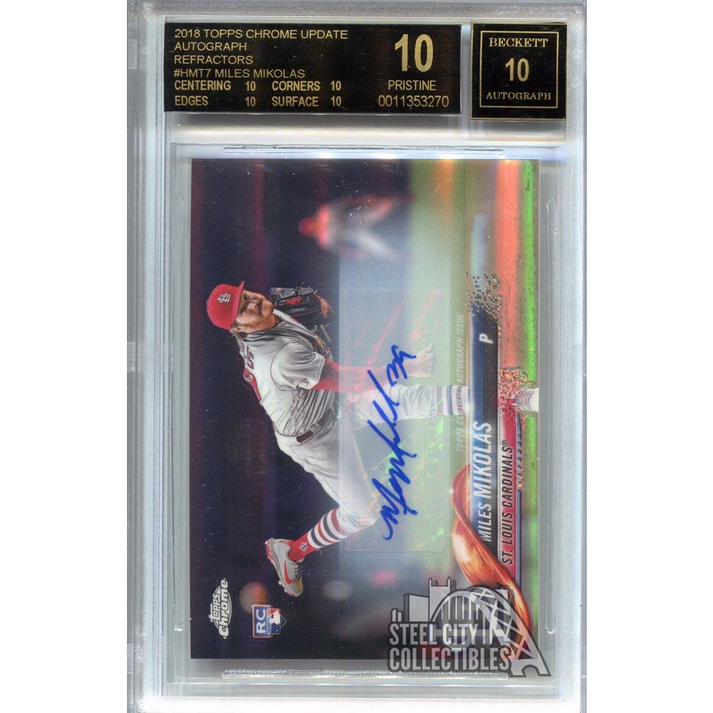 Miles Mikolas 2018 Topps Chrome Update Auto Rookie Refractor -BGS 10 ...