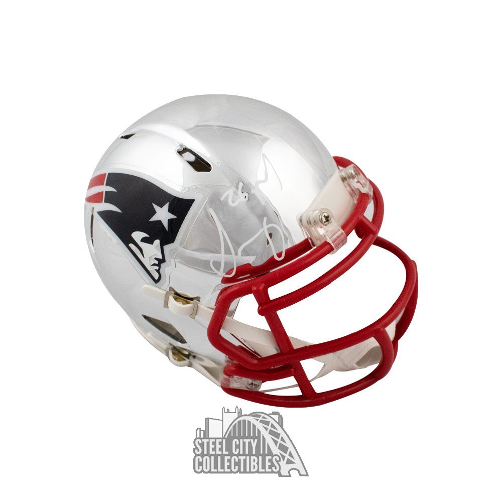 Sony Michel Autographed New England Patriots Chrome Mini Football Helmet -  JSA COA