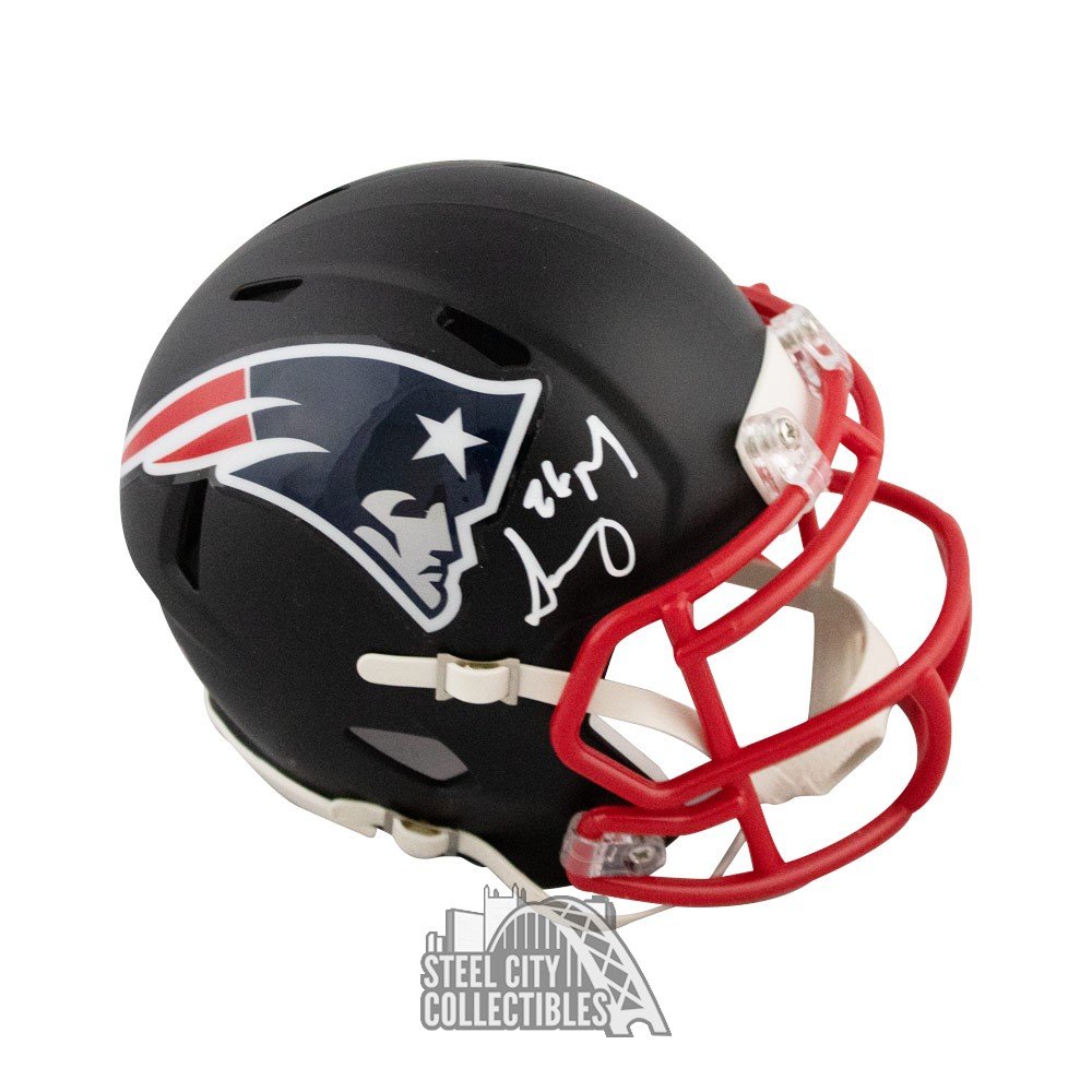 Sony Michel Autographed New England Patriots Mini Football Helmet - JSA COA