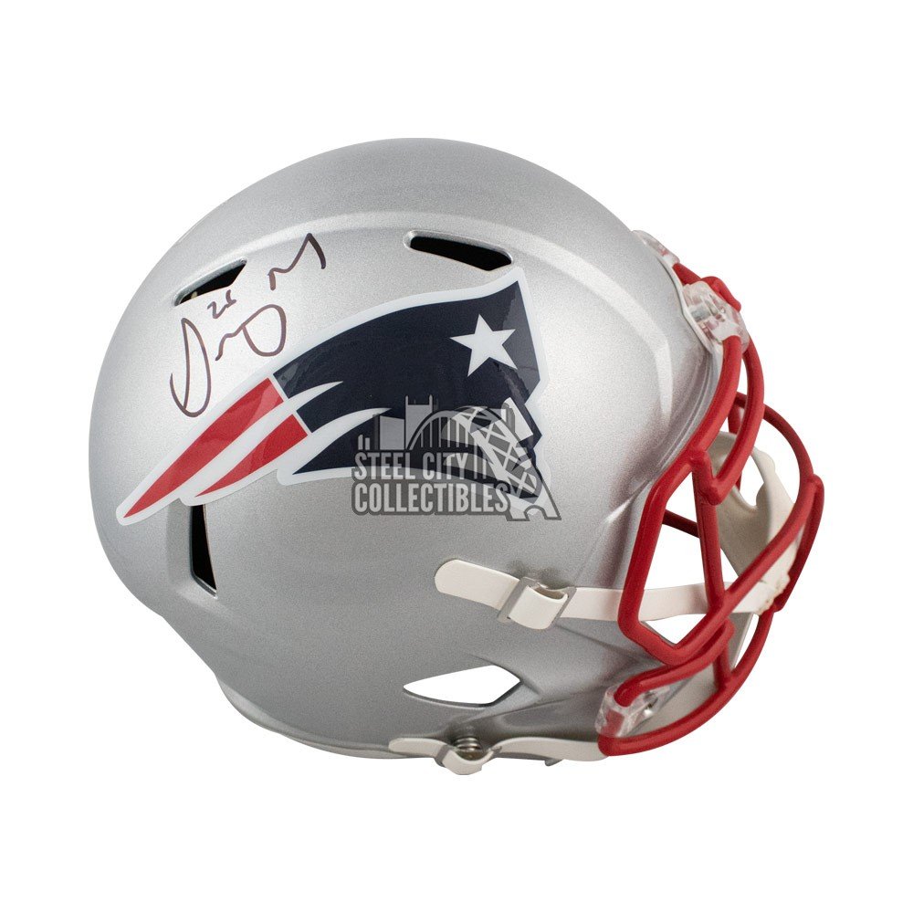 : Sony Michel Signed New England Patriots CHROME Mini Helmet-  Beckett Auth White : Collectibles & Fine Art