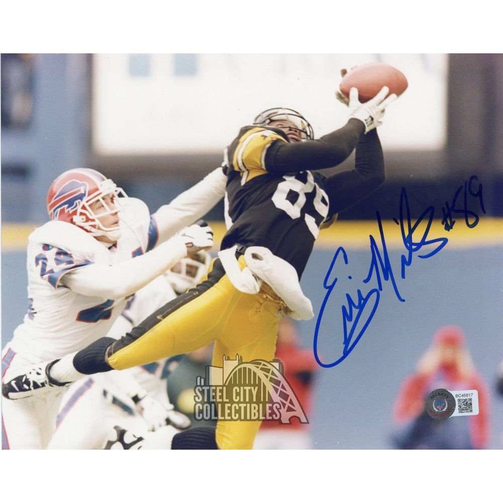 Ernie Mills 95 AFC Champs Autographed Pittsburgh Steelers 8x10 Photo - BAS  (Vertical)