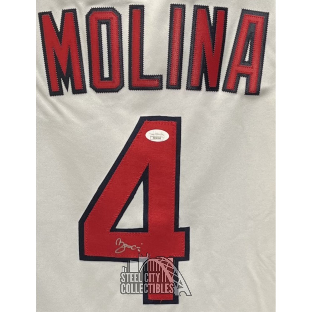 St. Louis Cardinals Yadier Molina Autographed Light Blue Jersey JSA Stock  #215326