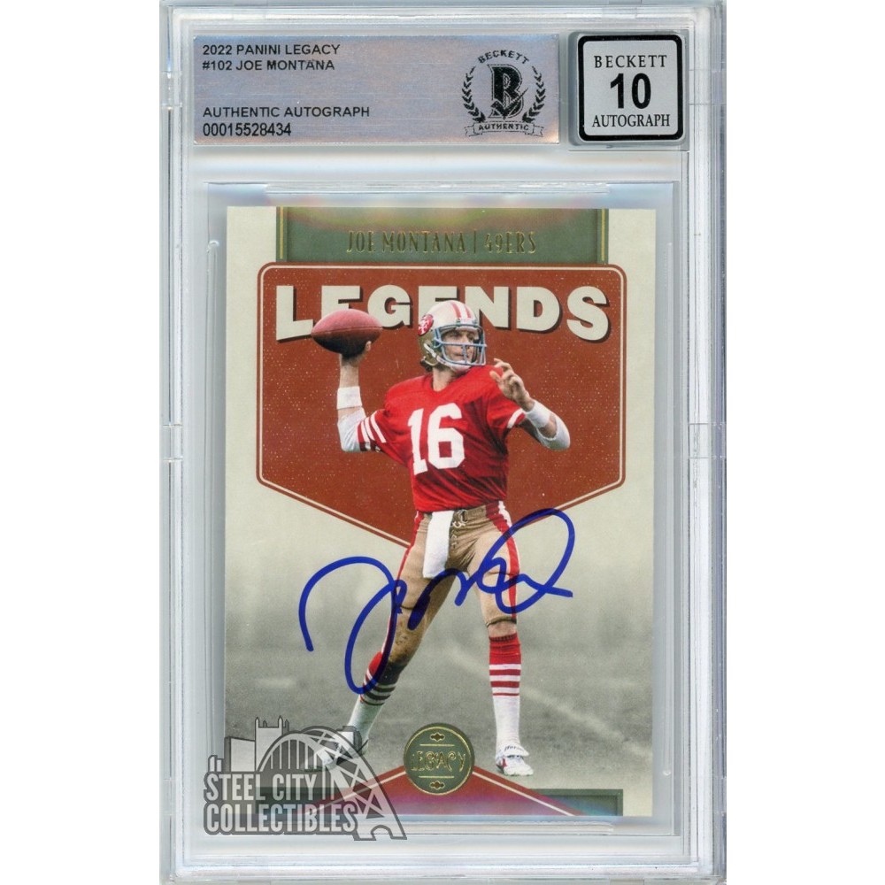 Joe Montana 2022 Panini Legacy Legends Autograph Card #102 BAS 10 ...