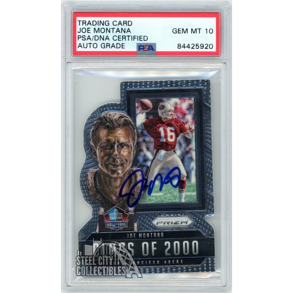 Joe Montana 2015 Panini Prizm HOF Autographed Card #HOF-JM - PSA/DNA ...