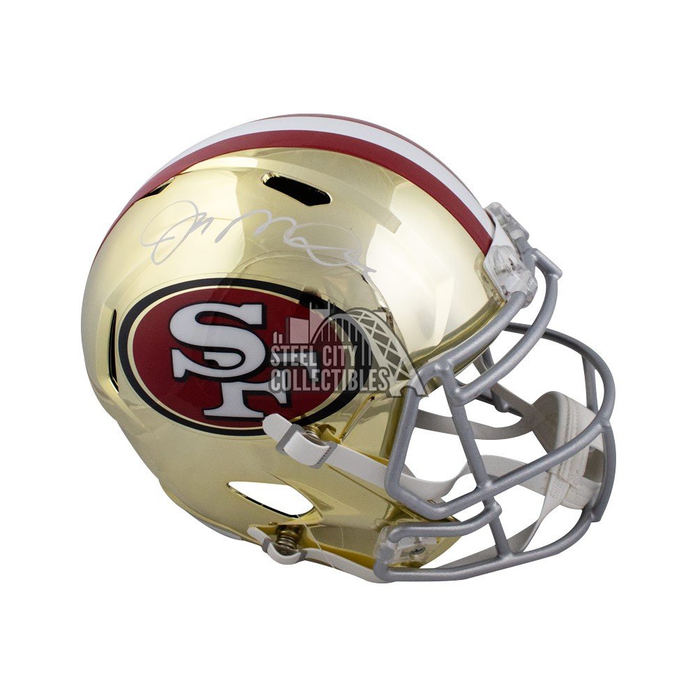 Joe Montana Autographed San Francisco 49ers Chrome Full-Size Football  Helmet - BAS COA