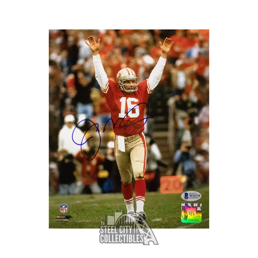 Joe Montana Autographed San Francisco 49ers 8x10 Photo Beckett Witnessed