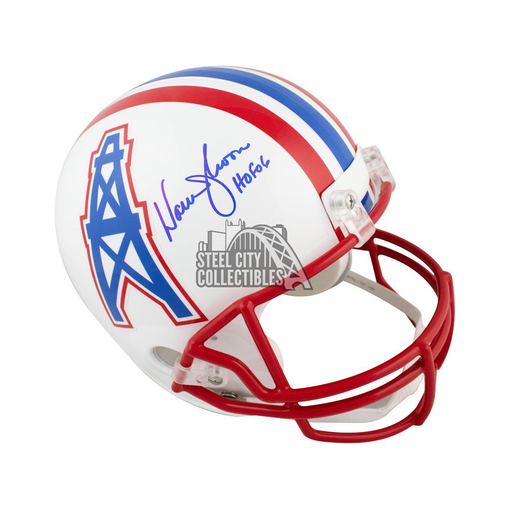 Warren Moon Houston Oilers signed HOF Hall of Fame mini helmet autographed  JSA