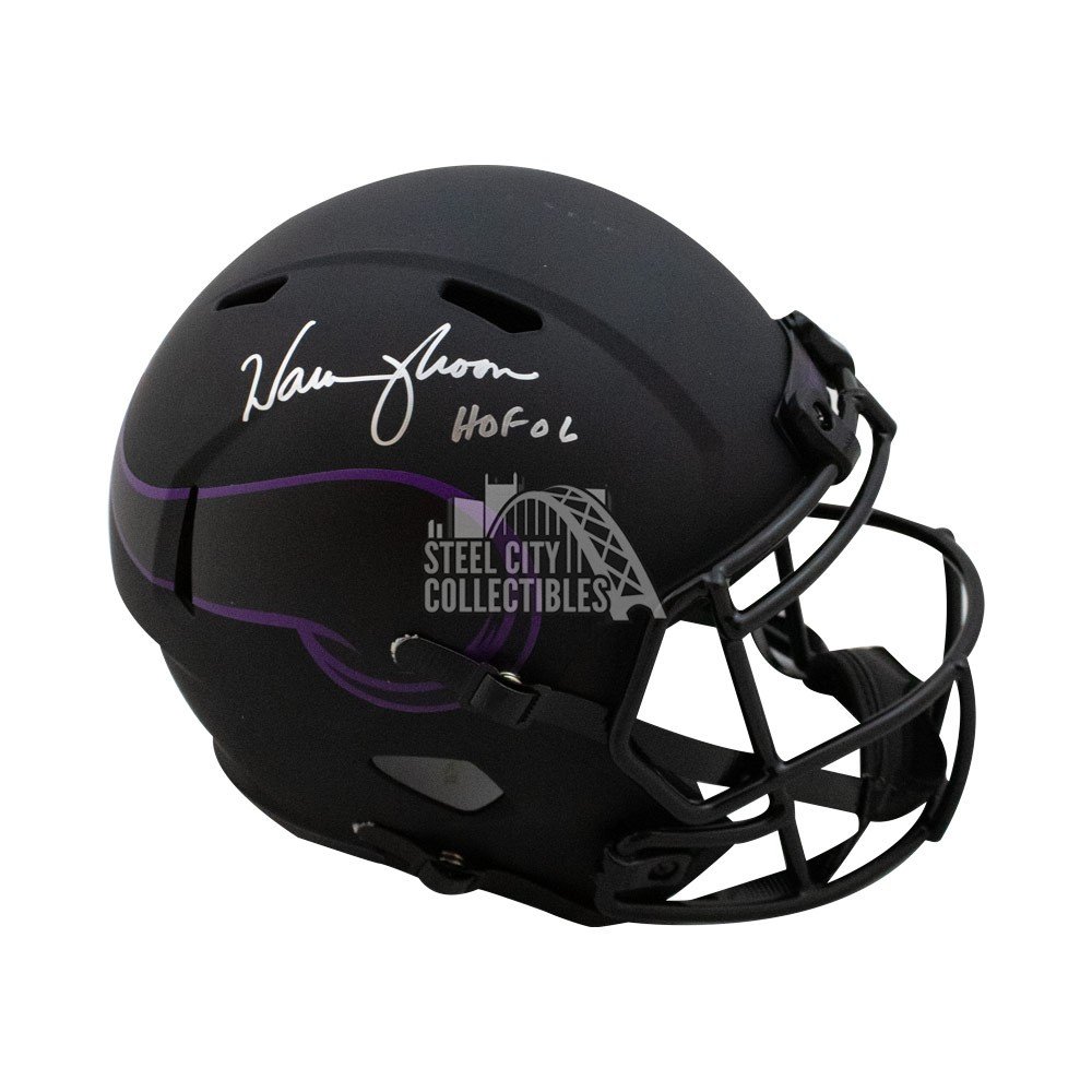 Warren Moon HOF 06 Autographed Minnesota Vikings Eclipse Full-Size Football  Helmet - BAS COA