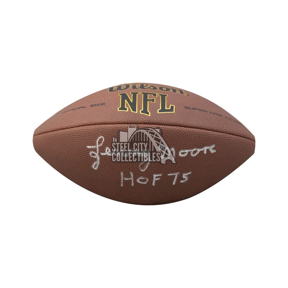 Lenny Moore HOF 75 Autographed Wilson Football - BAS