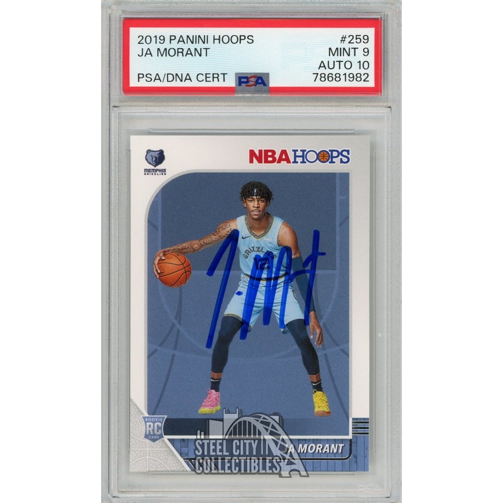 Ja Morant 2019-20 Panini Hoops Autograph Rookie Card #259 PSA 9