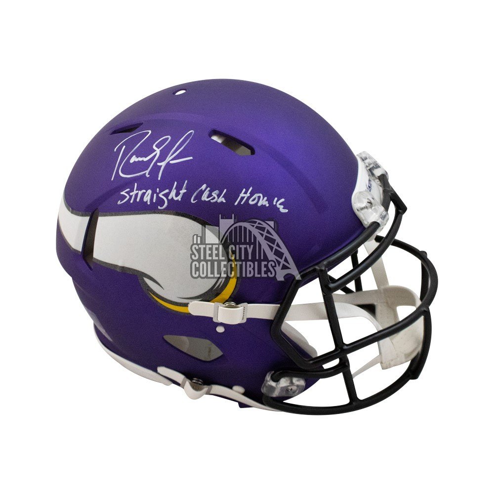 Patriots Randy Moss Straight Cash Homie Signed Speed Flex Full Size Helmet  BAS