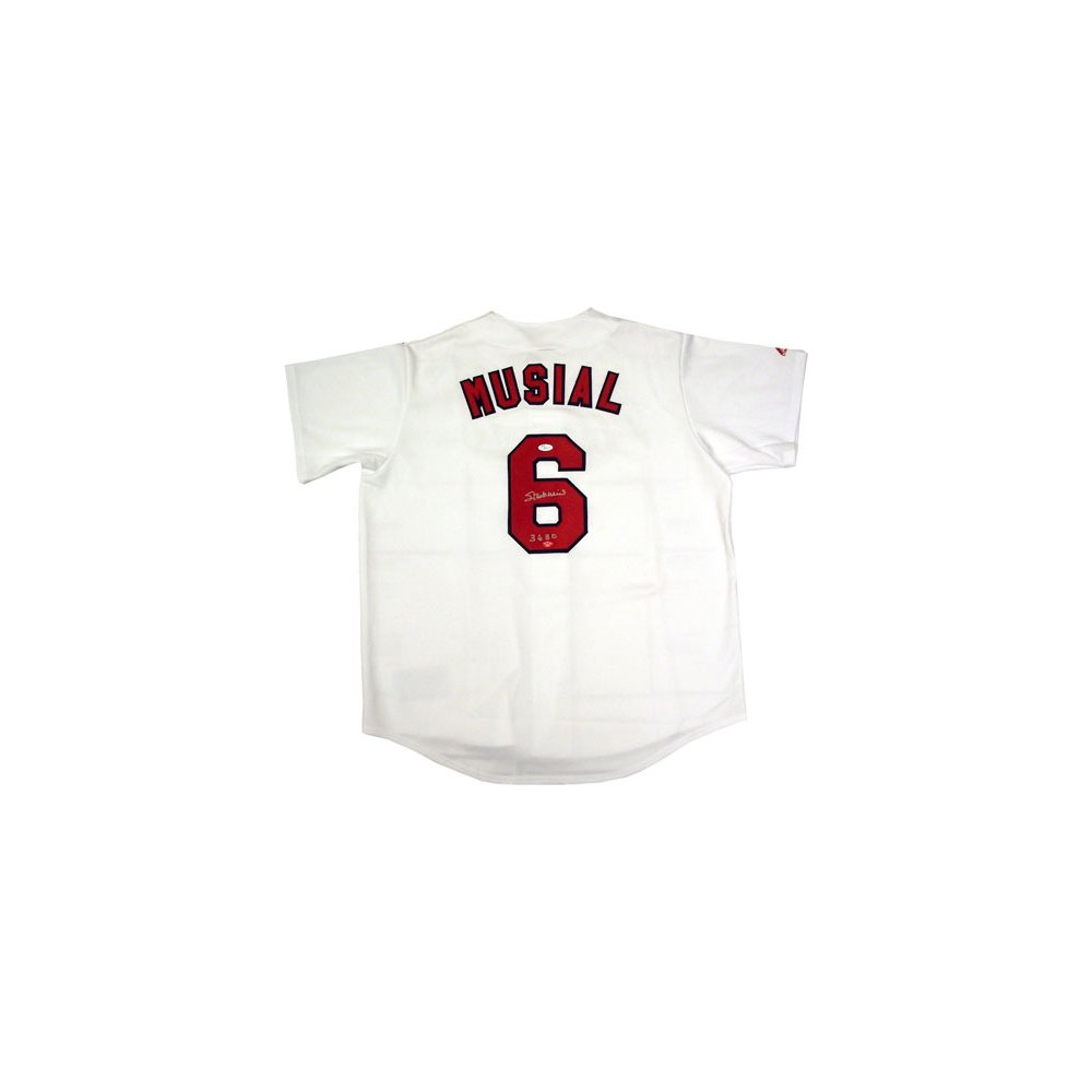 Stan Musial Autographed Cardinals White Jersey (3630) - JSA & Stan