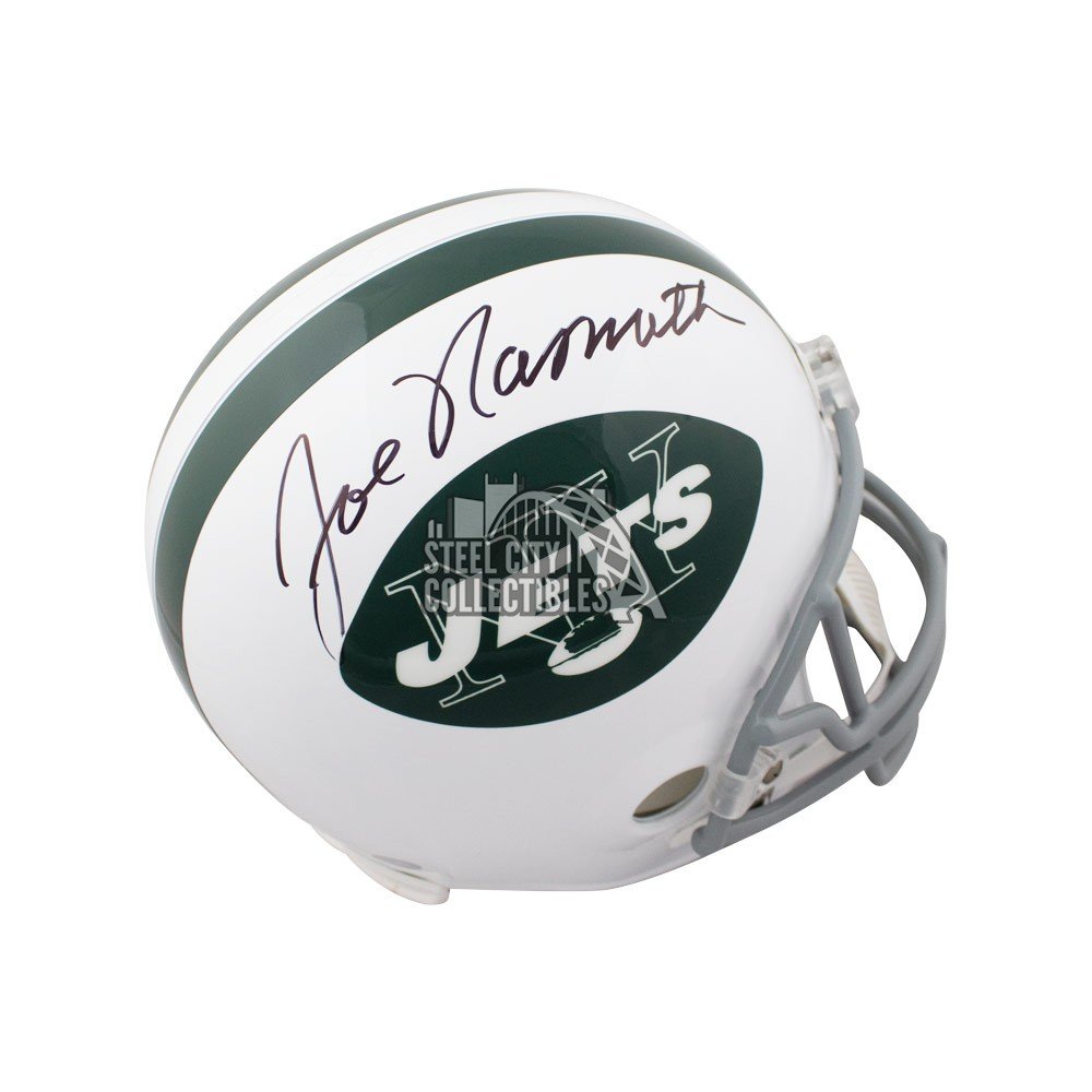 Joe Namath Autographed New York Jets Throwback Full-Size Football Helmet  JSA COA