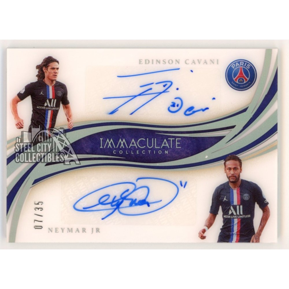 Neymar Jr/Edinson Cavani 2020 Panini Immaculate Dual Autograph Card 07/35