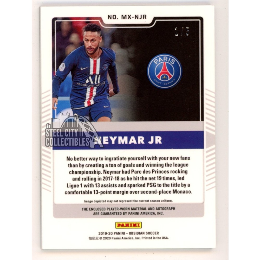 Neymar Jr 2019-20 Panini Obsidian Matrix Autograph Patch Card #MX 