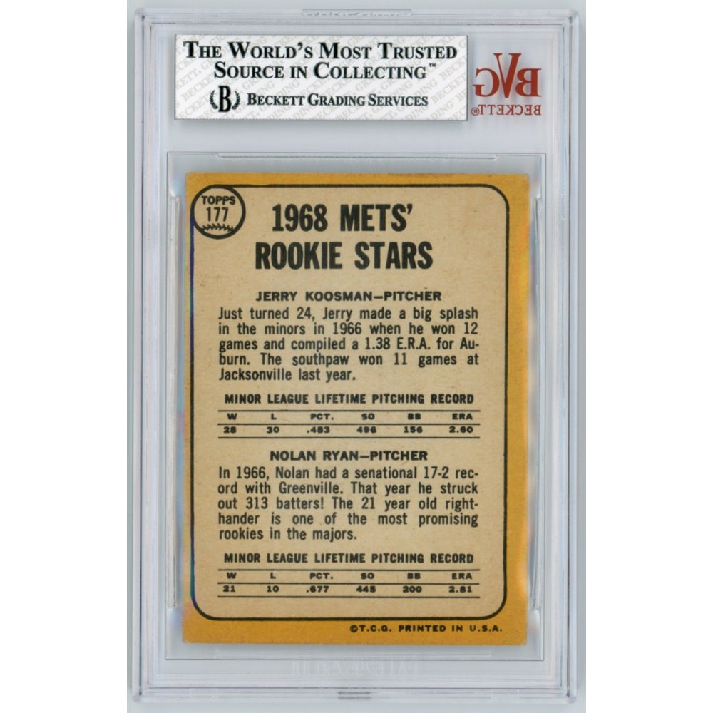 Topps 1968 Rookies Card With Koosman and Ryan - Mets History