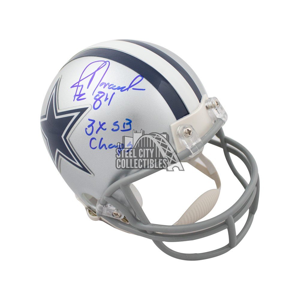 : Jay Novacek Autographed Cowboys Speed Mini Helmet w/3x SB  Champs- Beckett W Hologram Black : Collectibles & Fine Art