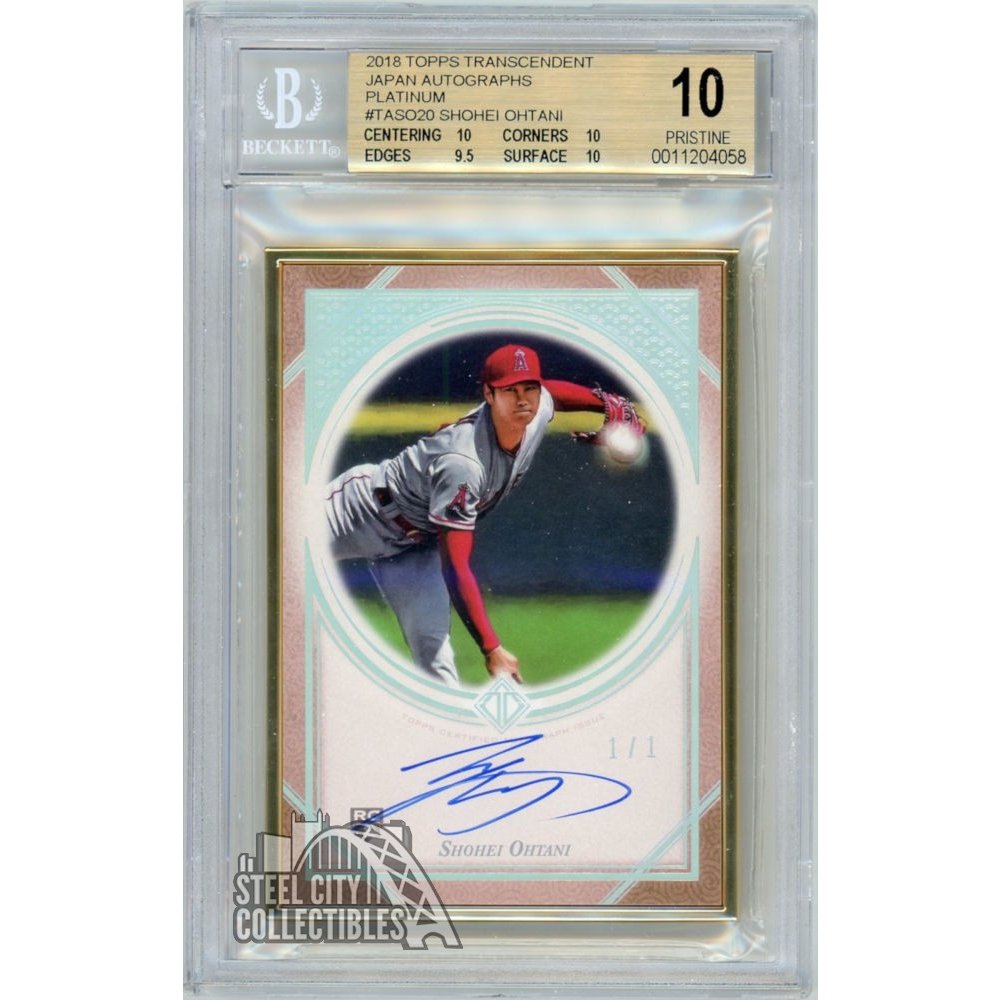 2018 SHOHEI OHTANI AUTO RC TRUE #1/1 TOPPS TRANSCENDENT RED JAPAN BGS 9.5  W/10