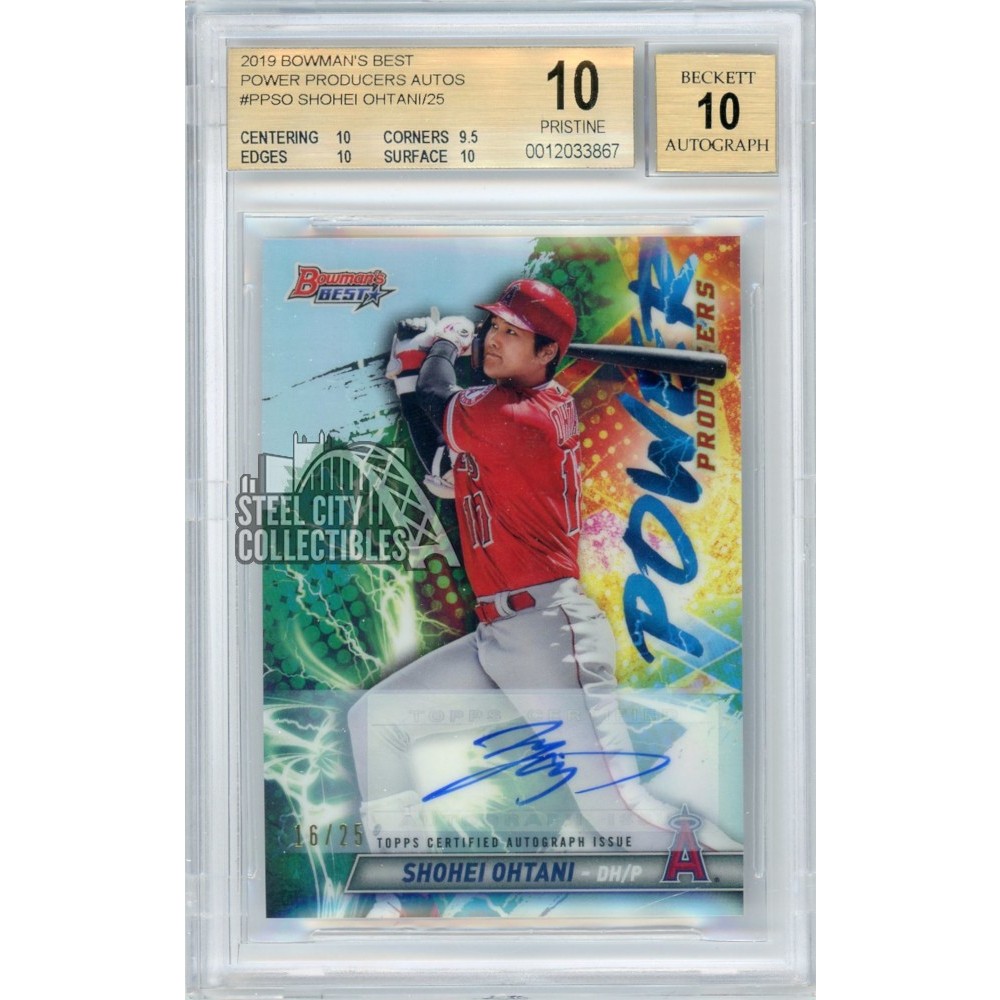 Shohei Ohtani 2019 Bowman's Best Power Producers Autograph 16/25 BGS 10  Pristine